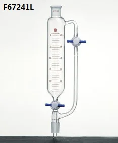 

F67241L Funnel, Pressure equalizing, Two Teflon stopcocks, Capacity:1000ml, Joints:24/40, Stopcock bore:4mm