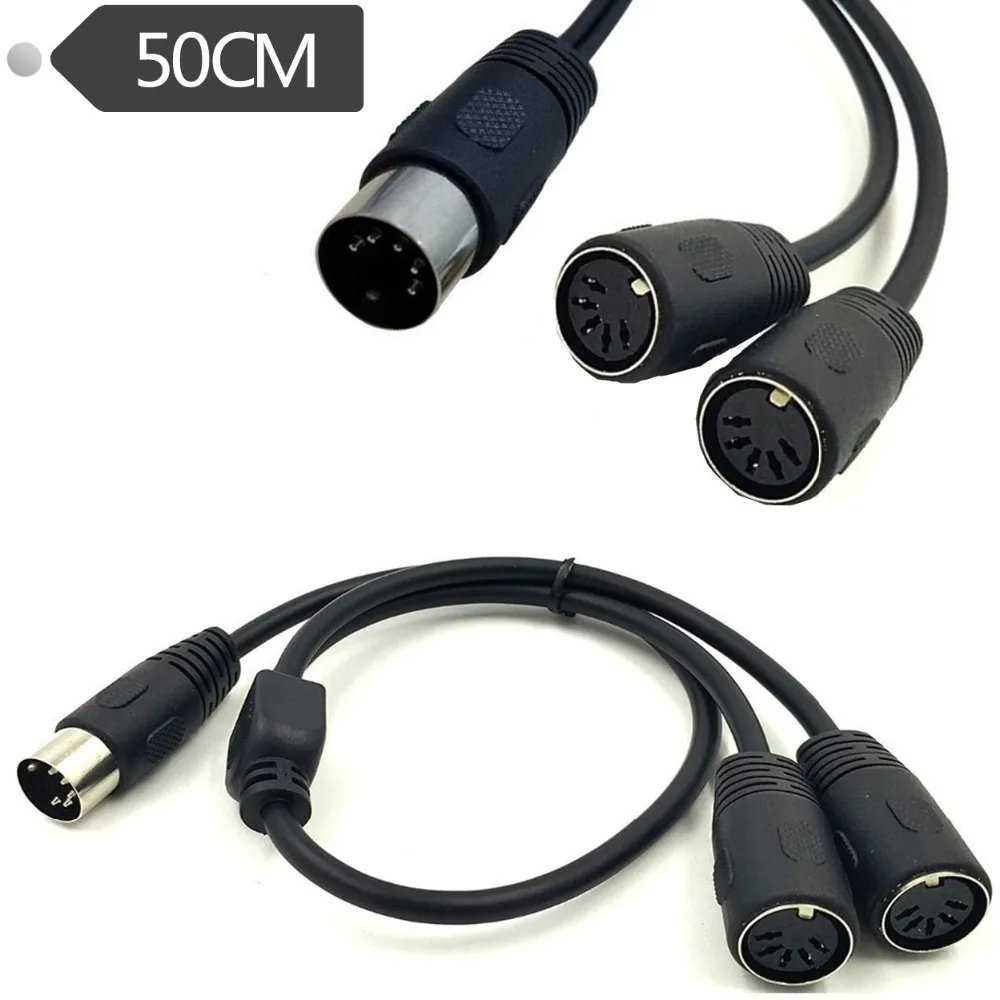 50Cm Midi Din 5Pin Splitter Y Adapter Kabel, midi 5 Pin Man Dual Din 5