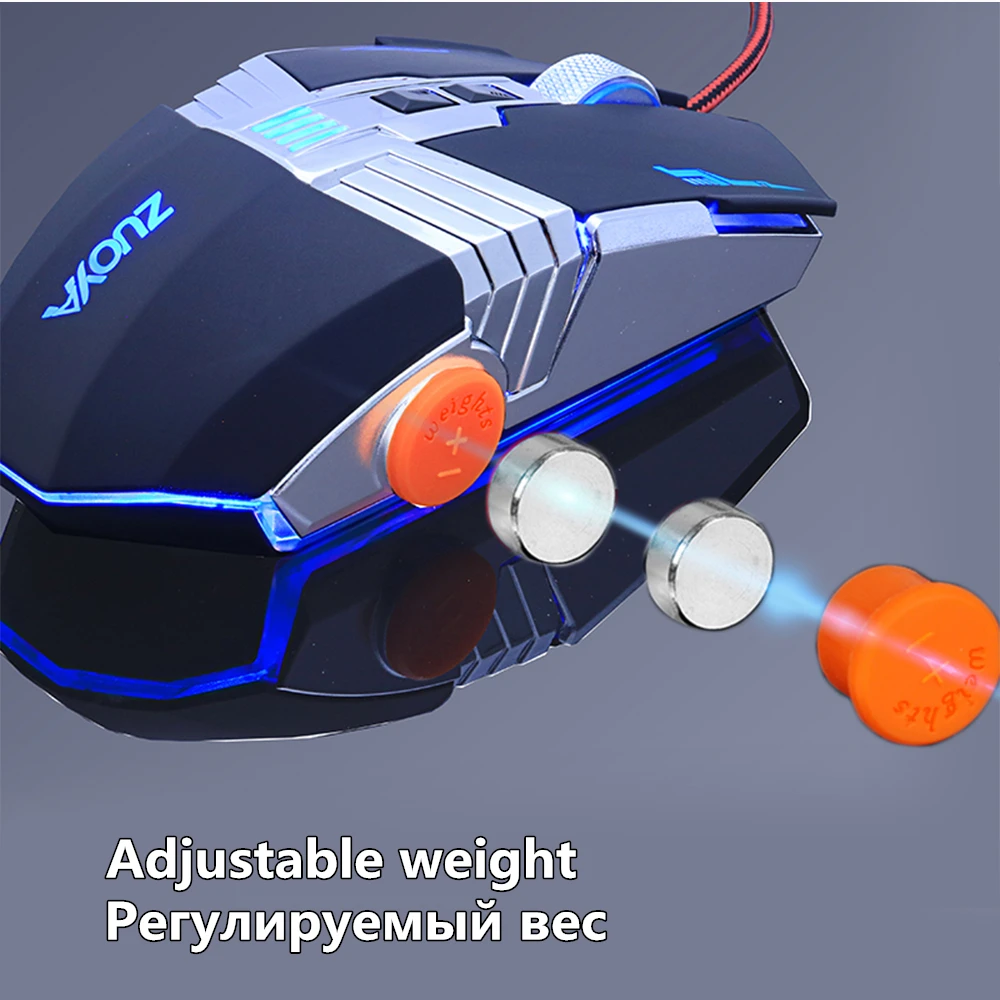 ZUOYA игровая мышь регулируемая 4000 dpi светодиодный оптическая мышь профессиональная геймерская Проводная usb-мышь мыши для ноутбука