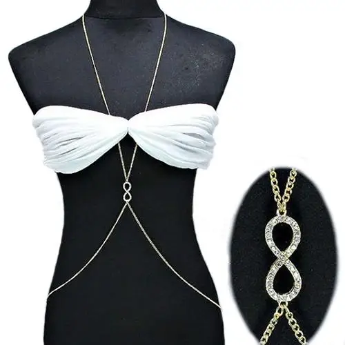 

Popular Women's Beach Bikini Fashion Sexy 8 Shaped Pendant Cross Belly Waist Body Chain