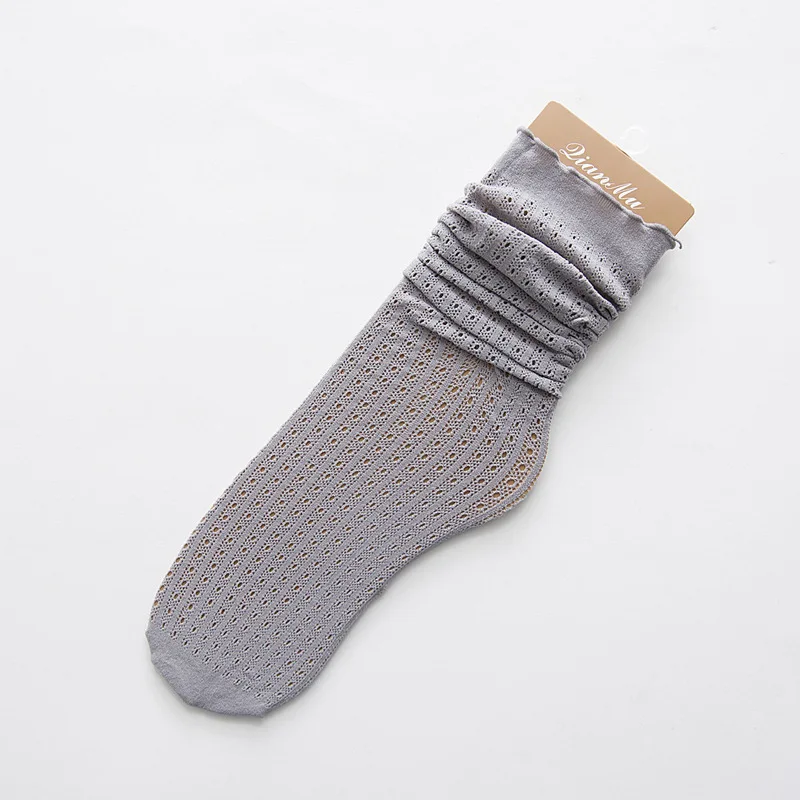 Fashion Korean Creative Socks Women Cotton Thin Heap Heap Solid Color Socks for Women Meias Gift Cut Fuzzy Socks Plus Size - Цвет: Light Gray