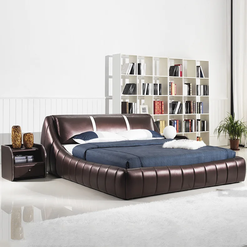 Modern Soft Bed bedroom fruniture leather soft 1.8 kingsize bed factory