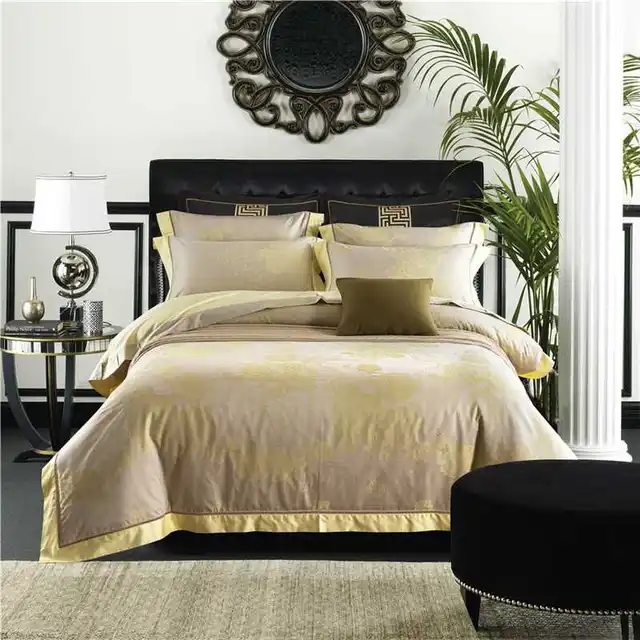 100 Percent Egyptian Cotton Bedding Set Gorgeous Peony Jacquard