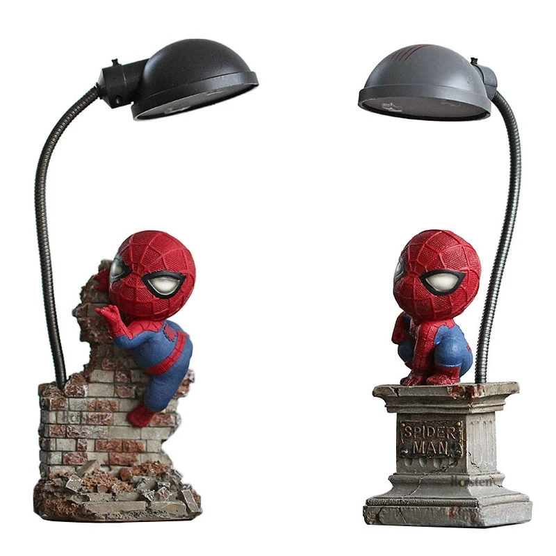 Cartoon Avengers Action Figures Spider Man Night Lamp Resin Children Bedroom LED Night Light for Boy Kids Xmas Creative Gift (1)