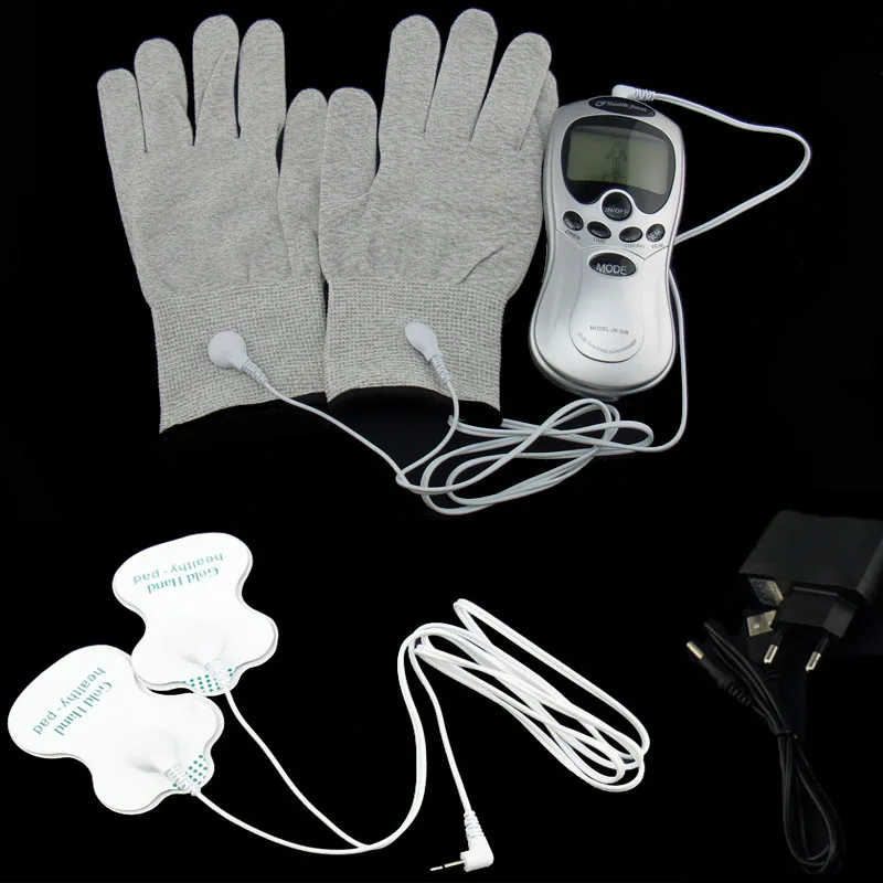electronic massage magic gloves fitness massager Tens Acupuncture Therapy Massageador Health Care Fiber Electrode Massage Gloves