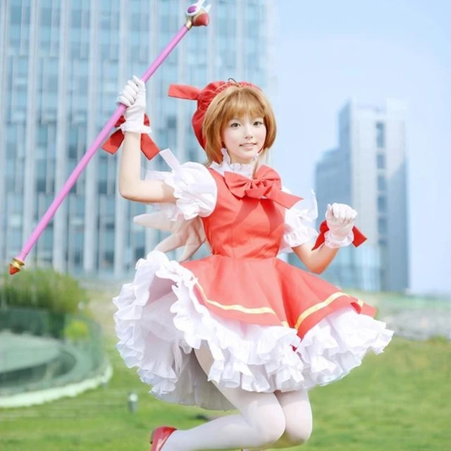 Anime cardcaptor sakura kinomoto sakura, traje feminino para jogos de  lolita, fantasia de festa, halloween, frete