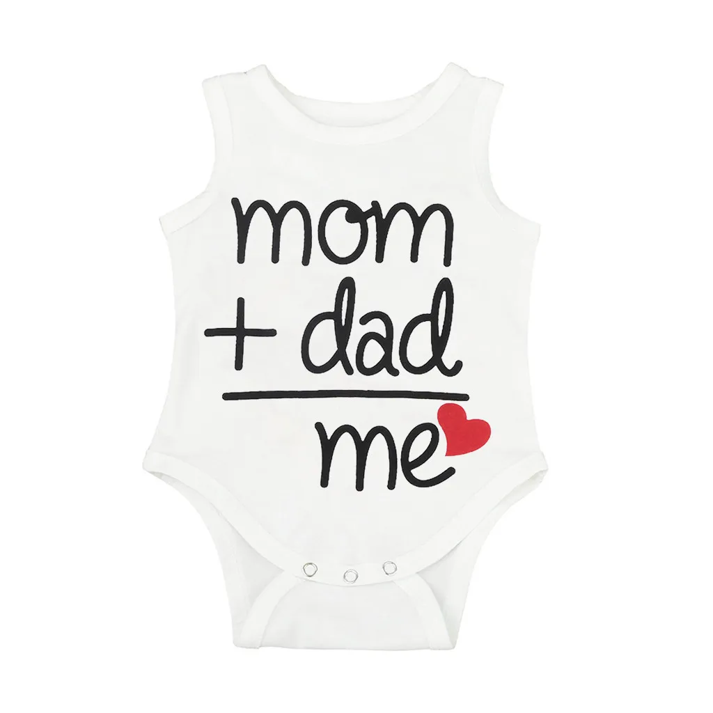 

Summer New Fashion Toddler Newborn Baby Girls Boys Letter Printed Tops Daily Romper Clothes Wholesale Free Ship Z5