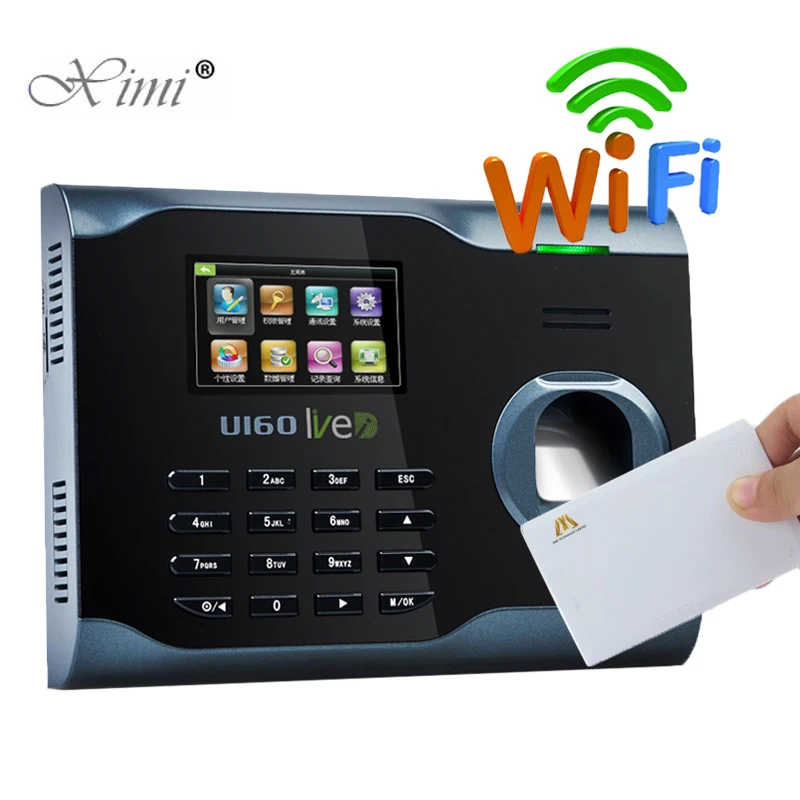 

WIFI TCP/IP USB Biometric Fingerprint Time Attendance 13.56MHZ MF IC Card Reader Time Clock ZK U160 Biometric Time Recording