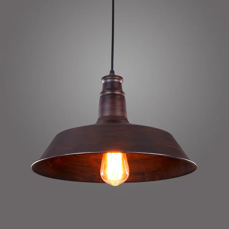E27 * 1 Loft estilo de país americano negro Tapa de color forma lámparas pendientes de botón pendientes avize iluminación pantalla accesorios de luz PL02