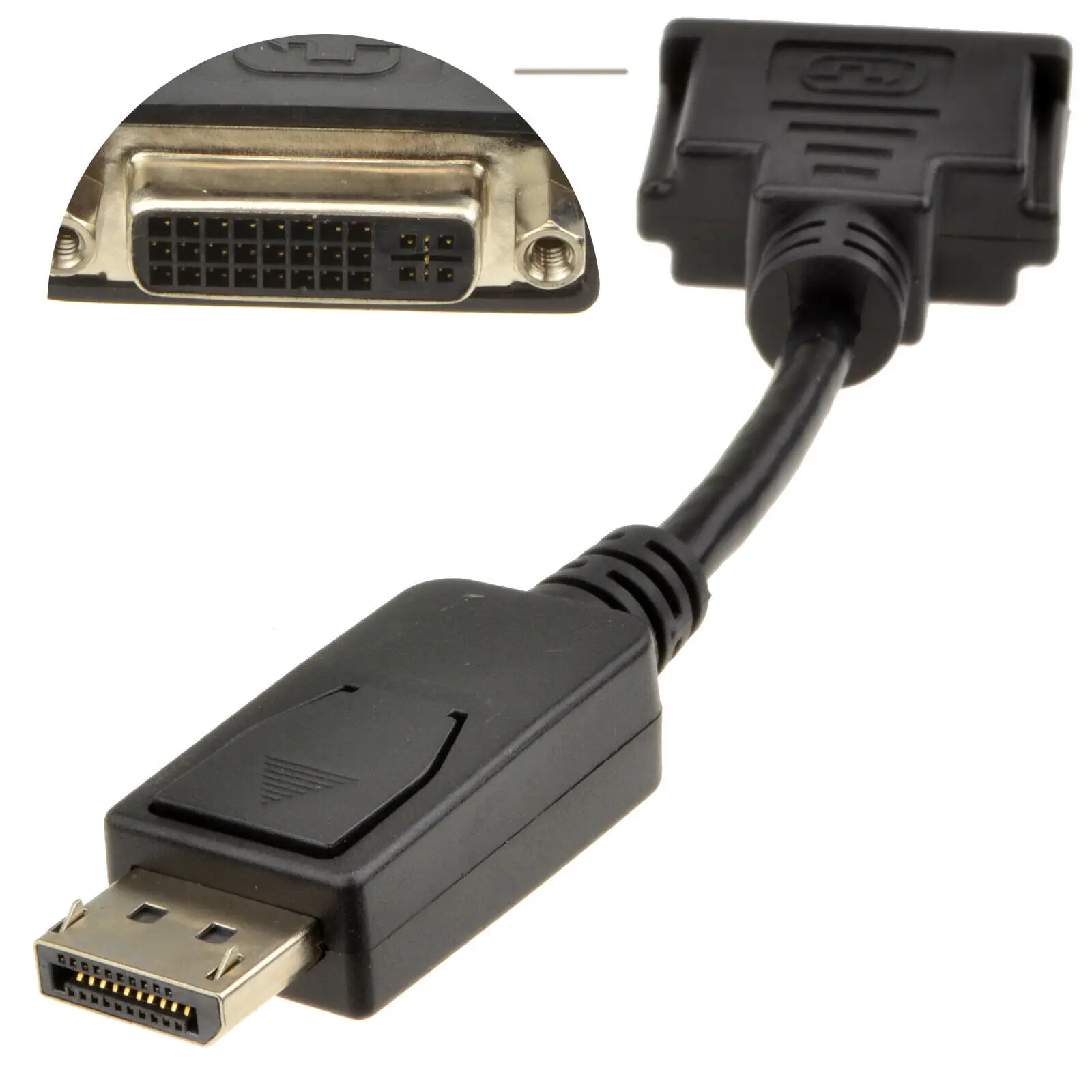 

15cm DisplayPort Male Plug to DVI-D Female Socket Adapter Cable