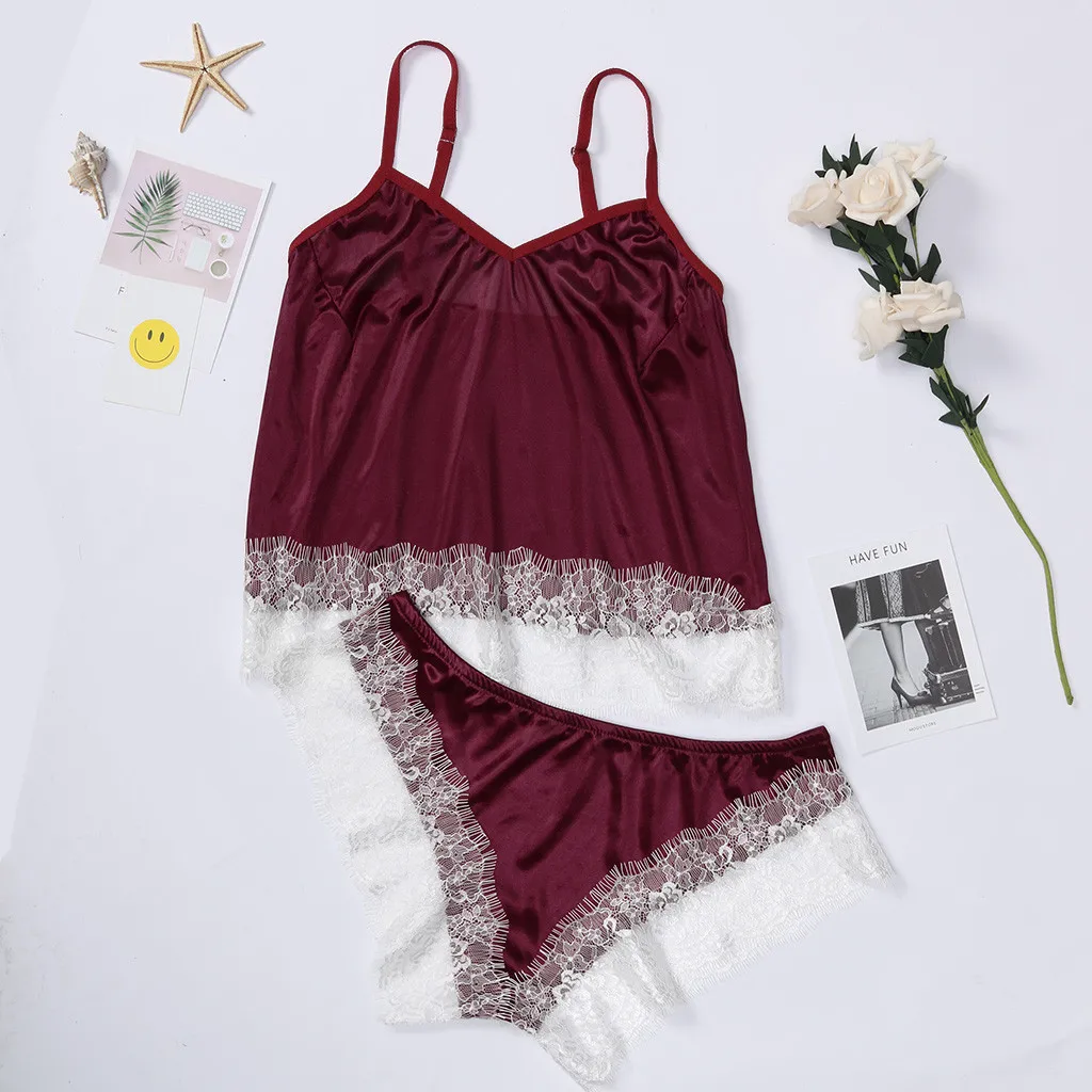 Женское кружевное сексуальное страсть сексуальное белье 2шт Набор Babydoll сексуальные эротические костюмы
