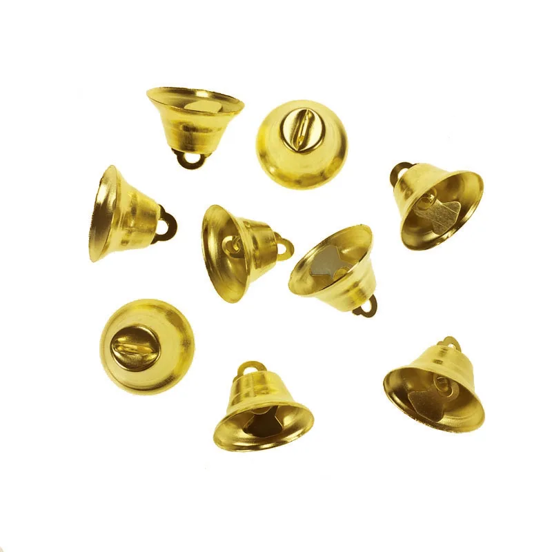 

14-45cm Christmas Golden Bell Party Christmas Tree Decorations Wind chime DIY accessories 100 pcs/set