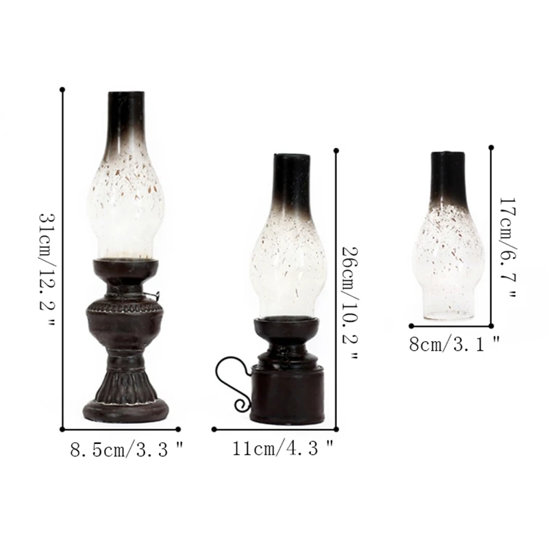 Creative Resin Crafts Dinner Candle Holders Home Decoration Accessories Retro Glass Cover Lantern Candlesticks Ornaments Modern