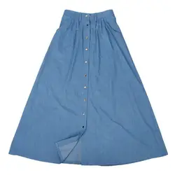 IMC Для женщин Новая мода сезон: весна–лето юбка Для женщин однобортная джинсовая юбка Повседневное Стиль Высокая талия длинная юбка