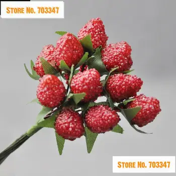 

Hot sale!!1.5cm Artificial Mini Strawberry Plants For Scrapbooking Fruit Artificial Berries Christmas Decorations