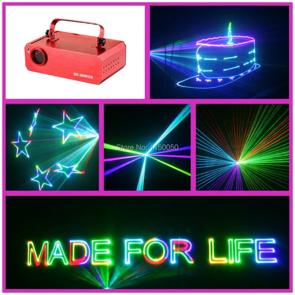 ILDA RGB animation laser light programmable text projector SD CARD