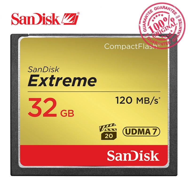 

SanDisk Memory Card Extreme CompactFlash 32GB CF Card 800X VPG-20 120MB/s Read Speed For Rich 4K and Full HD Video SDCFXS