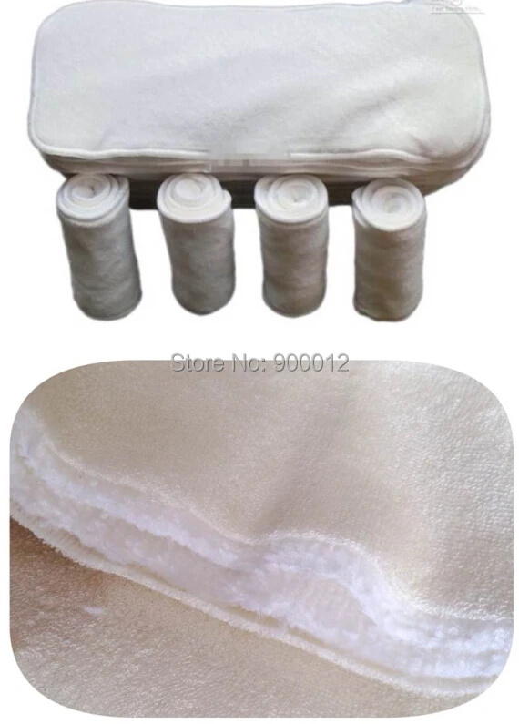 

Free Shipping 2017 Natural Bamboo Terry (2+2 layers) Micofiber insert s 36*14cm Cloth Diapers Pads Inserts For nappy 350 pcs