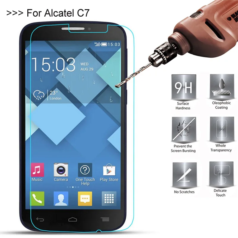 9H 2.5D 0 26 мм Закаленное стекло протектор для Alcatel One Touch Pop C7 LED экран закаленное
