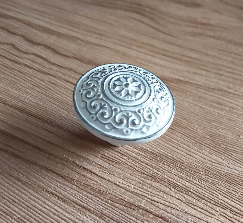 Dresser Knob Drawer Pulls Knobs Handles Knob White Silver