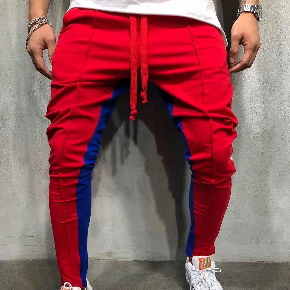 MISSKY новые мужские брюки пэчворк цвет хип-хоп Маленькие ноги спортивные троса Фитнес Брюки
