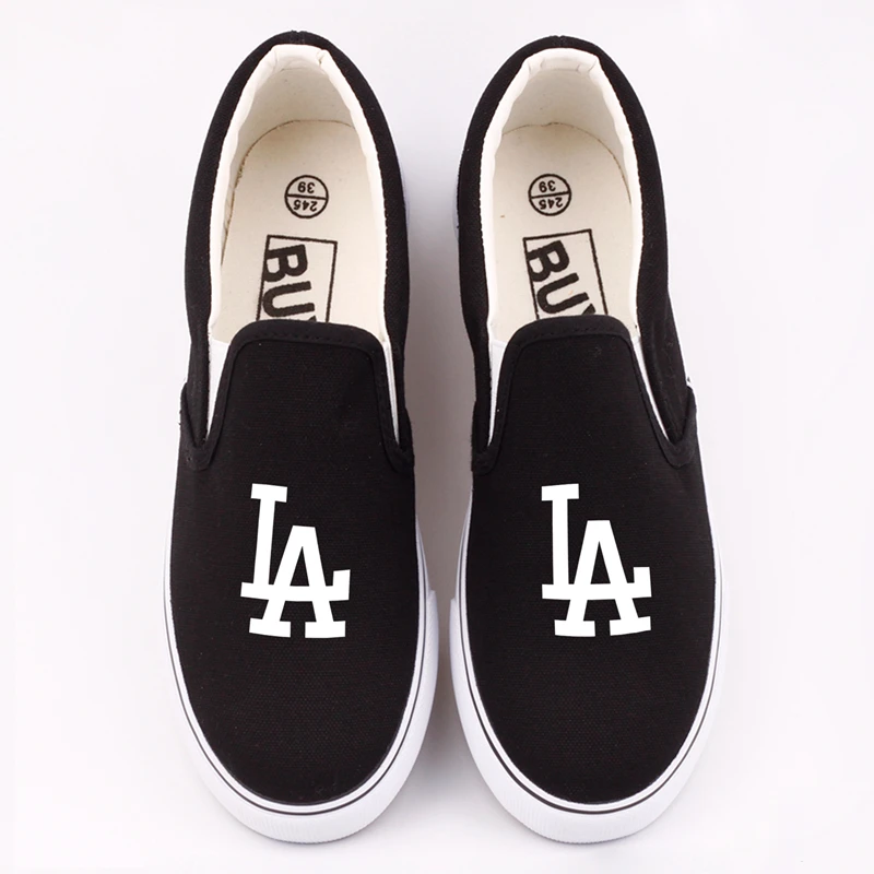 

Hot Sale Hand Printing Los Angeles Team Custom Men Breathable Loafers Shoes For Fans 2018 Casual Walking Canvas Shoes Zapatos
