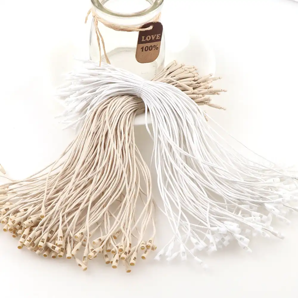 100Pcs Medium Bullet Clothes Cotton Tag Rope Cords Hanging Tablet For Garment Bag Tags Cards