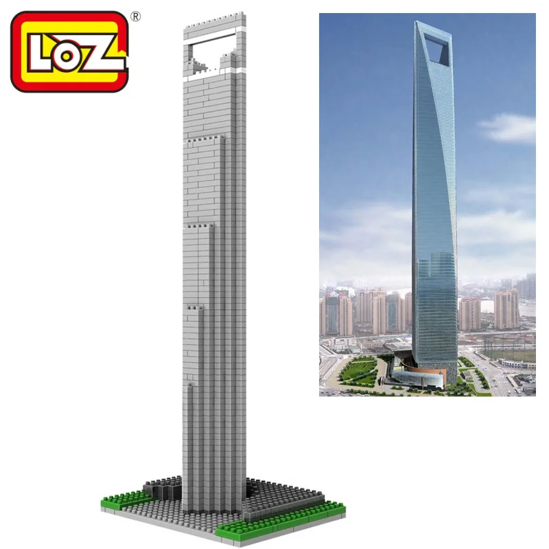 

Loz Diamond Blocks World Famous Architecture Shanghai International Financial Center Mini 3D Model Building Blocks DIY Toys