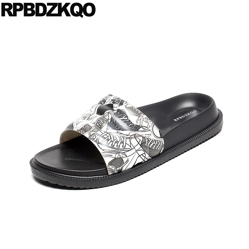 

slides men sandals leather summer shoes soft slippers nice open toe black waterproof outdoor water casual slip on 2019 designer