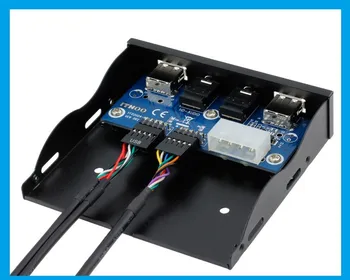 

Desktop Computer 3.5" Floppy Bay DIY 2 Port USB 2.0 Hub HD Audio 3.5mm Jack Mic Interface PC Front Panel Bracket Mount