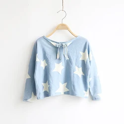 

Cute Kids Girls Stars Print Long Sleeve Bottoming Shirts Baby Tee Tops