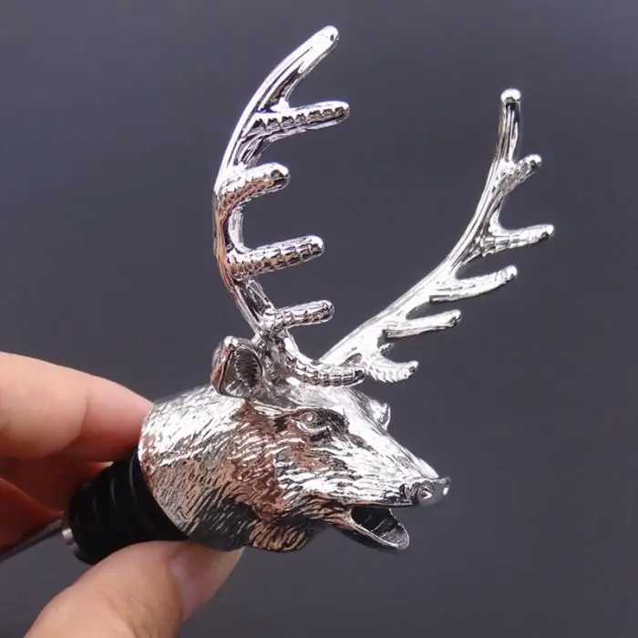 118x80mm Alloy Deer Stag Head Wine Pourer Wine Bottle Stoppers Aerators Bar Tools HG99 118x80mm Alloy Deer Stag Head Wine Pourer Wine Bottle Stoppers Aerators Bar Tools HG99