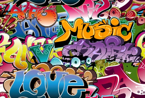 

2016 New Arrival Horizontal Digital Graffiti Photography Backdrops Photo Background For Birthday Party XT-4357