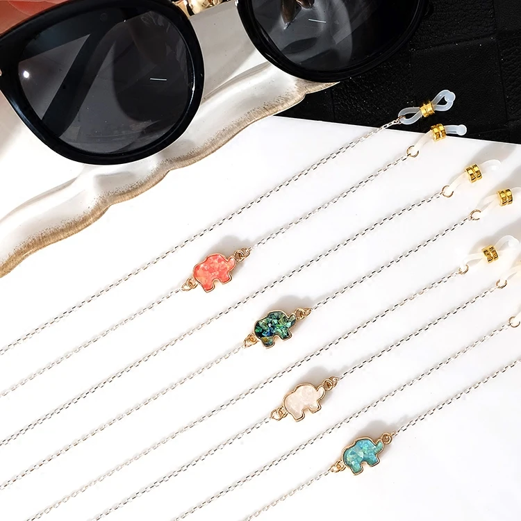 

2018 new high quality Caibei elephant fashion sunglasses chain hanging neck sunglasses rope retro anti-drop