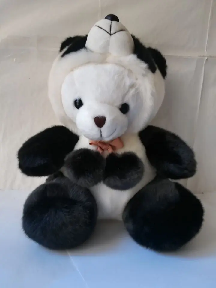 

30cm sitting pose soft doll polar bear changing to panda plush toy throw pillow high quality birthday gift w1502