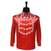 Rare Fashion MJ Michael Jackson US England THIS IS IT Handmade 100% Crystal On Silver Printing Shirt Jacket In 3 Color 4
