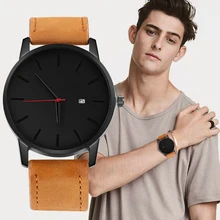 Reloj militar de cuarzo para hombre, cronógrafo de lujo, de cuero, con calendario completo, a la moda, Esfera Grande, 2020