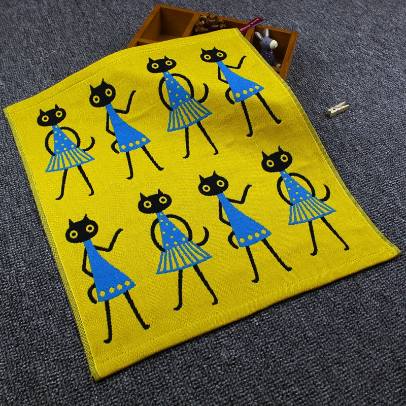 Модное детское полотенце для лица, 1 шт., трехслойное газовое квадратное полотенце, 32 нити хлопка для детей, мягкое полотенце с рисунком, 34*40 см