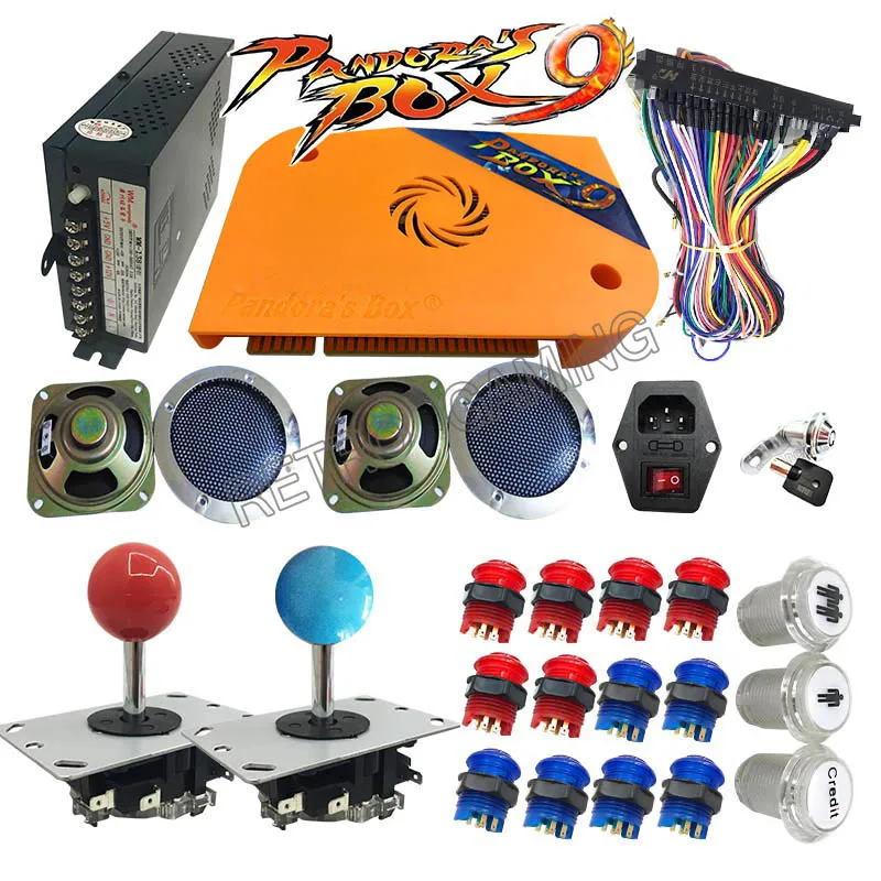  Arcade kit with Pandora box 9 jamma board 1500 in 1 LED buttons joystick button power supply for DI - 32959521464