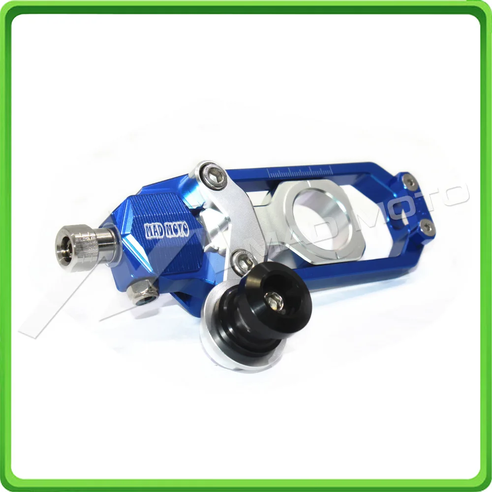 Motorcycle Chain Tensioner Adjuster with bobbins fit for HONDA CBR 600 RR CBR600RR 2005 2006 2007 2008 2009 2010 Blue & Silver (10)