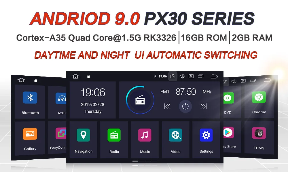 Top NaviFly 9" IPS full touch DSP Android 9.0 Car radio player gps for Mercedes Benz SMART Fortwo 2016- Head Unit Auto radio 2