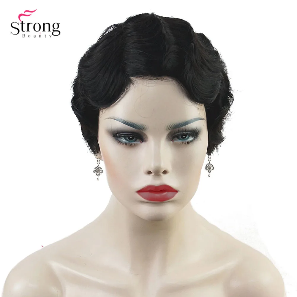 Wine red/Black African Short Finger Waves Hairstyles 70% Human Hair and 30% Kanekalon Wig Flapper Hairstyle Wig For Black Women Wine red/Black African Short Finger Waves Hairstyles 70% Human Hair and 30% Kanekalon Wig Flapper Hairstyle Wig For Black Women