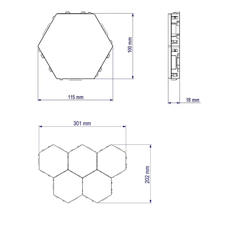 10pcs/set Touch Sensitive Modular Light Magnetic Creative LED Night Light Novelty Hexagonal Light Decoration Lamp DIY Panel Lamp