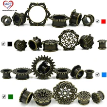 Пара латунные новые модные Беруши Тоннели мочка уха пирсинг для тела тоннель датчик расширитель серьги измерительные приборы ювелирные изделия для тела