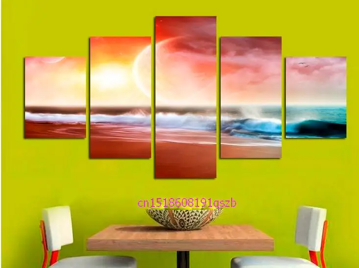 Abstract Canvas Painting Sea Wave painting Wall Framed Decoration Fashion Picture Art No | Дом и сад