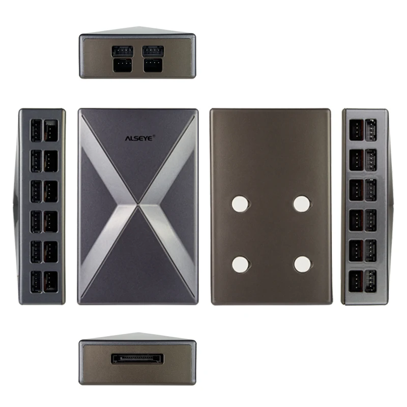 Alseye-controlador de Ventilador com Bluetooth Ventilador de Refrigeração do pc Controle de Velocidade e Rgb Aplicativo de Telefone Inteligente 14 Canais Sistema de Refrigeração - Imagem 4