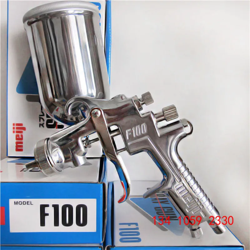 free shipping,original Japan F-100 gravity Meiji Spray Gun, F100 painting gun, 1.0 1.3 1.5mm nozzle size to choose, car painting meiji hp