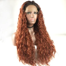 Marquesha длинная волна воды кудрявый медовый блонд тепловая защита волоконные волосы кружева перед парик бесклеевой полный парик для модных женщин