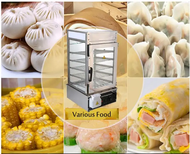 500L 110V 220V stainless steel surrounded toughened glass commerical bun steamer bread steamer bread maker