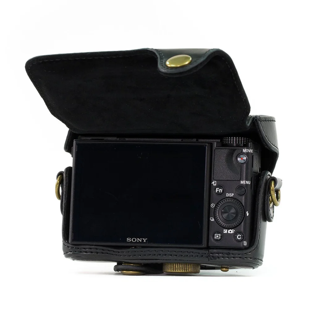 Чехол-сумка из искусственной кожи для камеры sony RX100 RX100II RX100III M3 DSC-RX100 III RX100M3 с плечевым ремнем